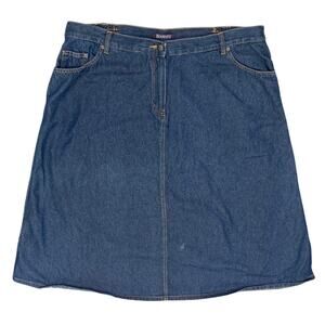 Blue Midi Denim Skirt 20W Y2K Western Cowgirl Rodeo 5 pocket Roamans Women 20 w